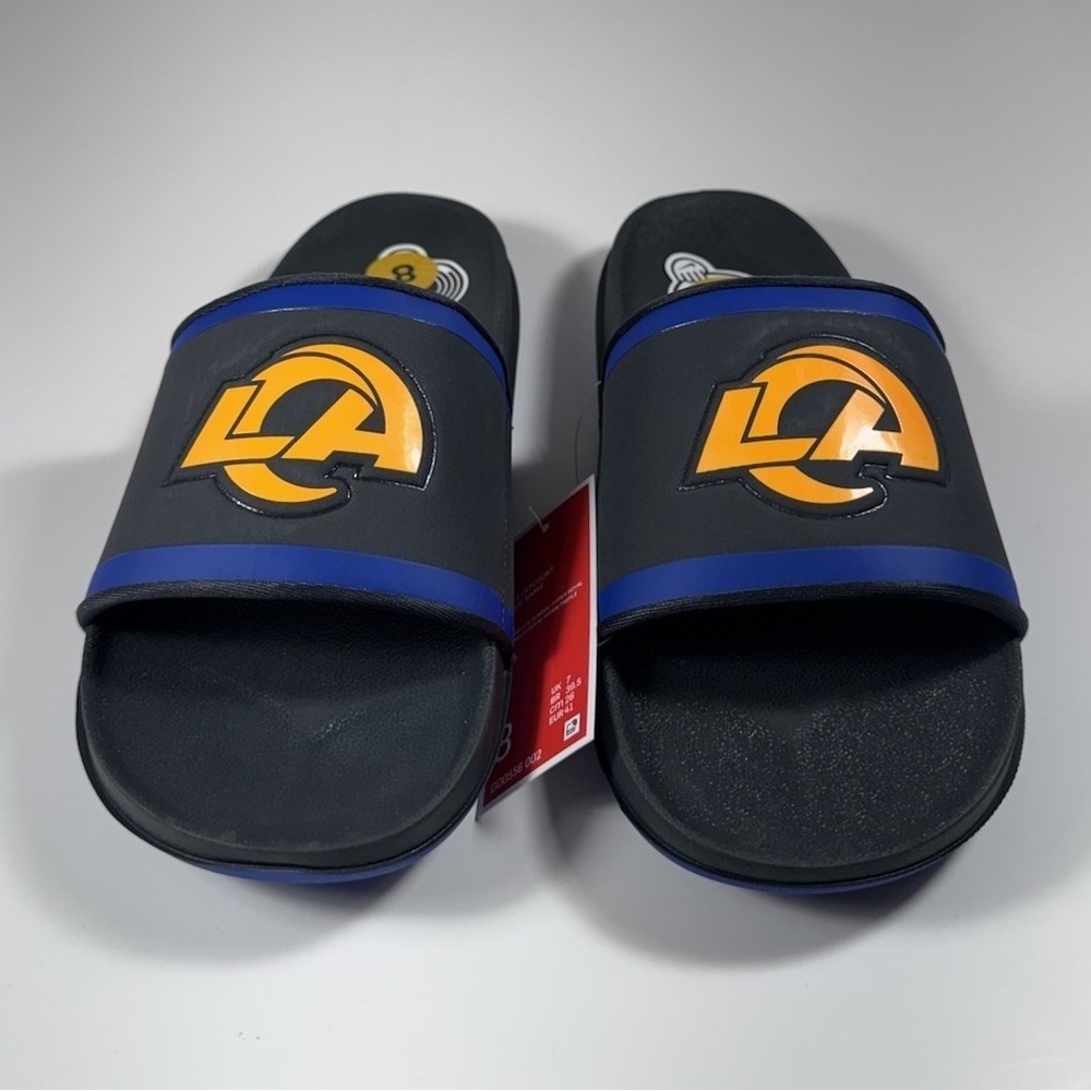 NIKE Offcourt LA Rams NFL Slides Sandals Blue Black Men's Sz 8 *NEW* DD0556-002 - Picture 2 of 7